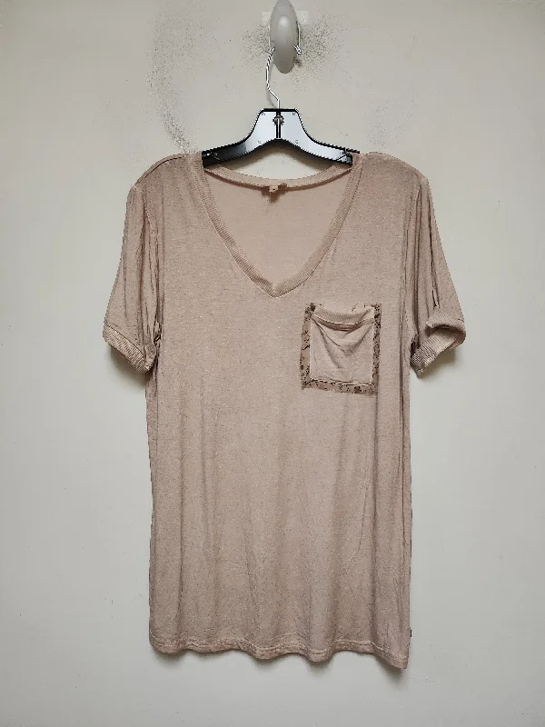 Top Short Sleeve By Pol In Pink, Size: L