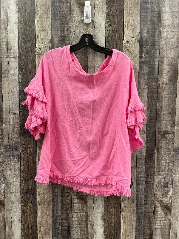 Top Short Sleeve By Umgee In Pink, Size: S