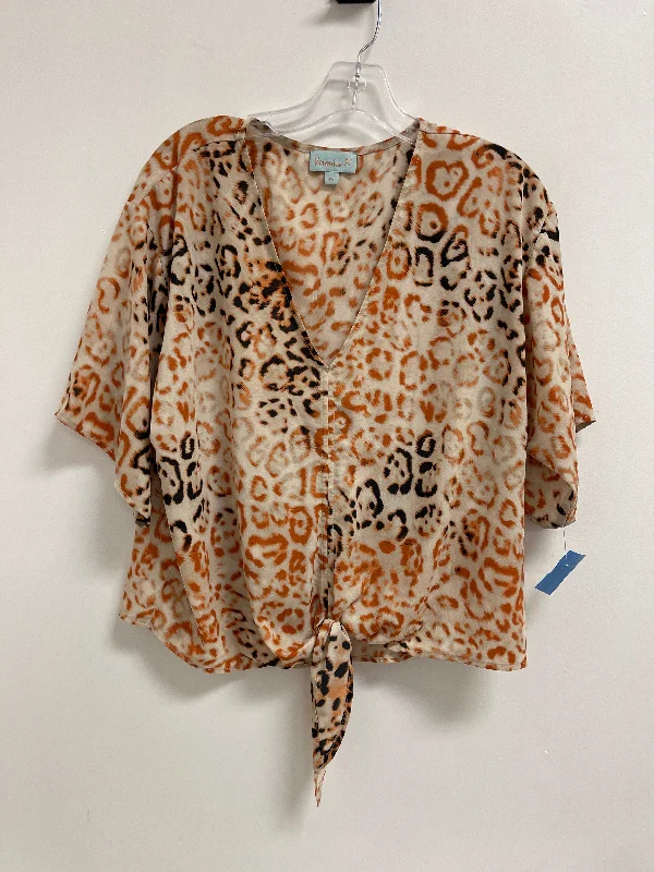 Top Short Sleeve By Veronica M In Animal Print, Size: M