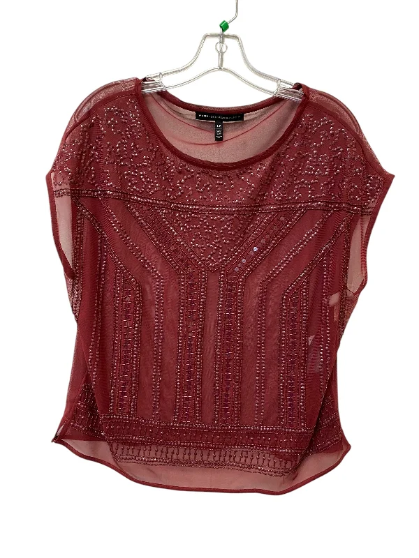 Top Short Sleeve By White House Black Market In Red, Size: Lp