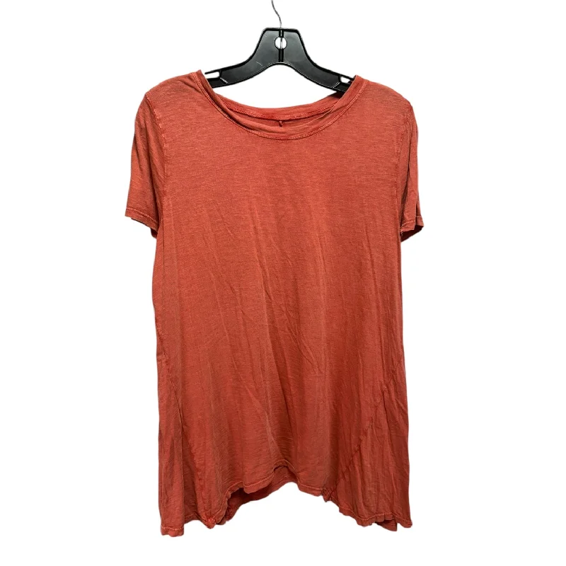 Top Short Sleeve By Wonderly In Orange, Size: L