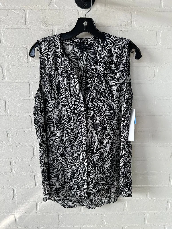 Top Short Sleeve By Zac And Rachel In Black & White, Size: M