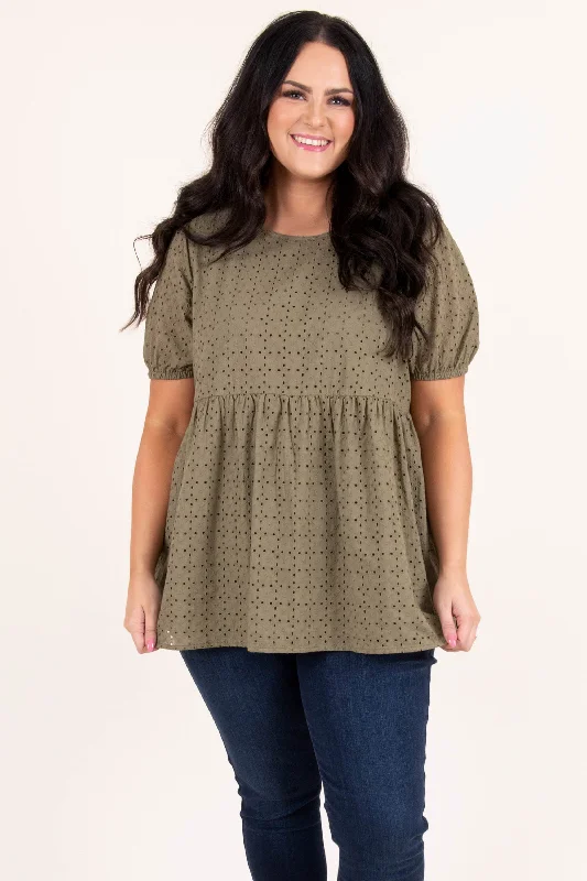 Worth The Fall Top, Olive